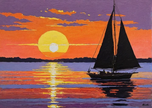 sailing orange,sailboat,sailing boat,sailing-boat,sail boat,sailboats,sailing,sailing boats,sailing blue purple,oil painting on canvas,oil painting,scarlet sail,painting technique,sailing vessel,catamaran,felucca,swollen sail air,sailing ship,oil on canvas,sail ship,Illustration,Japanese style,Japanese Style 10