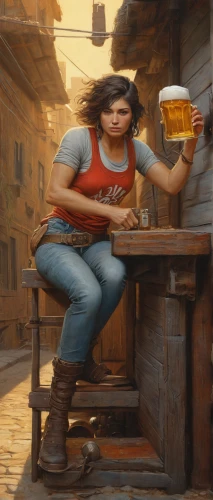 barmaid,woman holding pie,oktoberfest background,female alcoholism,woman drinking coffee,dwarf cookin,bartender,oktoberfest celebrations,oktoberfest,girl with bread-and-butter,drinking establishment,pub,girl in the kitchen,keg,woman at cafe,brewery,vendor,beer,the production of the beer,beer pitcher,Illustration,Realistic Fantasy,Realistic Fantasy 28
