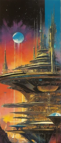 futuristic landscape,starship,sci - fi,sci-fi,pioneer 10,futuristic,sci fi,scifi,futuristic architecture,space ships,valerian,science fiction,voyager,science-fiction,futuristic art museum,spaceships,federation,alien ship,utopian,gas planet,Illustration,Paper based,Paper Based 12