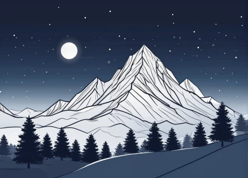 snowy peaks,background vector,mountain scene,winter background,snow mountain,mountains,eiger,moon and star background,christmas snowy background,cascade mountain,snowy mountains,snow mountains,zermatt,mountain,landscape background,christmas landscape,mountains snow,digital background,the spirit of the mountains,mountain slope,Illustration,Black and White,Black and White 04
