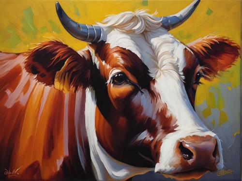 watusi cow,red holstein,texas longhorn,horns cow,oxen,cow,holstein cow,zebu,ox,longhorn,cow icon,dairy cow,bovine,mother cow,moo,holstein-beef,alpine cow,holstein cattle,tribal bull,oil painting,Illustration,Retro,Retro 14