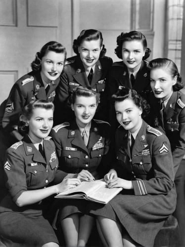 1940 women,girl scouts of the usa,1940s,50s,young women,ladies group,airmen,a uniform,civil defense,1950s,pathfinders,women's novels,1943,telephone operator,1952,boy scouts of america,world war ii,vintage girls,1944,pin up girls,Photography,Black and white photography,Black and White Photography 05