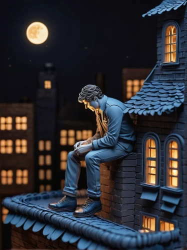 night scene,digital compositing,model train figure,man praying,miniature figures,night administrator,miniature house,3d figure,sci fiction illustration,drug rehabilitation,night image,photo manipulation,miniature figure,paper art,photoshop manipulation,3d model,bad dream,at night,diorama,image manipulation,Unique,Paper Cuts,Paper Cuts 09