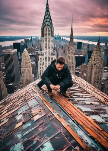 roofer,roofers,ironworker,roofing work,roofing,rooftops,roof rat,roofing nails,top of the rock,roofs,roof plate,roof domes,above the city,roof construction,on the roof,roof landscape,roof panels,roof top,chrysler building,skycraper,Illustration,Paper based,Paper Based 13