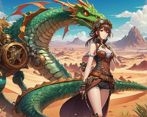 cleopatra,desert background,fantasy art,dragon li,game illustration,wyrm,fantasy picture,cg artwork,artemisia,crocodile woman,female warrior,fantasy warrior,heroic fantasy,fantasy portrait,background images,fantasy woman,medusa gorgon,snake charming,snake charmers,massively multiplayer online role-playing game,Illustration,Japanese style,Japanese Style 03