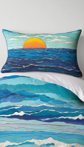 duvet cover,ocean background,blue pillow,ocean waves,blue sea shell pattern,bed linen,sea landscape,bedding,waterbed,coast sunset,ocean paradise,seascape,wave pattern,ocean,sun and sea,throw pillow,coastal landscape,sea,tropical sea,water waves,Illustration,Children,Children 05