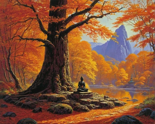 autumn landscape,fall landscape,autumn idyll,autumn mountains,the trees in the fall,forest landscape,autumn background,autumn forest,fantasy picture,mountain scene,trees in the fall,autumn tree,autumn trees,the autumn,autumn scenery,autumn theme,fantasy landscape,landscape background,idyll,nature and man,Conceptual Art,Sci-Fi,Sci-Fi 19
