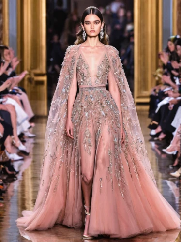 gold-pink earthy colors,runway,haute couture,ball gown,embellishments,evening dress,valentino,embellished,champagne color,fairy queen,bridal party dress,tulle,enchanting,hallia venezia,catwalk,gown,bridal clothing,elegance,quinceanera dresses,ethereal,Illustration,Children,Children 03