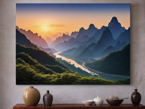 river landscape,mountainous landscape,huashan,mountain scene,mountain landscape,landscape background,panoramic landscape,huangshan maofeng,wuyi,landscape mountains alps,guilin,guizhou,chinese art,yunnan,huangshan mountains,mountain sunrise,danyang eight scenic,the landscape of the mountains,great wall of china,shaanxi province,Photography,Fashion Photography,Fashion Photography 15