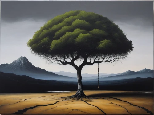 isolated tree,lone tree,flourishing tree,tree thoughtless,bodhi tree,brown tree,larch tree,celtic tree,argan tree,deciduous tree,green tree,arid landscape,tree and roots,the roots of trees,desert landscape,painted tree,the japanese tree,tangerine tree,olive tree,argan trees,Illustration,Realistic Fantasy,Realistic Fantasy 07