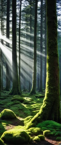 green forest,fir forest,coniferous forest,germany forest,beech forest,spruce forest,elven forest,sunbeams,sunrays,light rays,holy forest,fairytale forest,forest landscape,old-growth forest,god rays,sunlight through leafs,sun rays,fairy forest,forest glade,spruce-fir forest,Illustration,Realistic Fantasy,Realistic Fantasy 07
