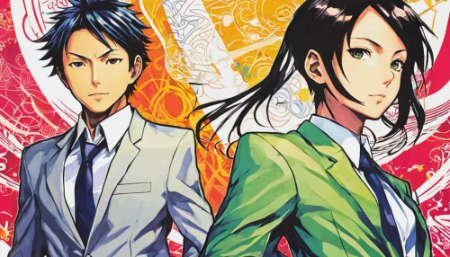 sakana,suits,anime japanese clothing,businessmen,business men,persona,ishigaki,personages,business icons,apple pair,duo,heart background,swordsmen,husbands,dragon slayers,ristras,tie,in pairs,sekihan,kings,Illustration,Japanese style,Japanese Style 04