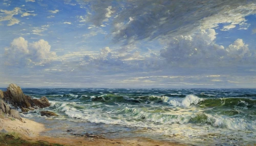 landscape with sea,coastal landscape,sea landscape,beach landscape,seascape,lev lagorio,el mar,sea storm,rocky coast,stormy sea,thomas moran,sea,the wind from the sea,mediterranean sea,seascapes,ocean,the sea,ocean waves,atlantic,man at the sea,Art,Classical Oil Painting,Classical Oil Painting 09