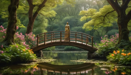 wooden bridge,scenic bridge,japan garden,japan landscape,dragon bridge,japanese garden,angel bridge,beautiful japan,lily pond,japanese garden ornament,landscape background,garden pond,dongfang meiren,hangman's bridge,world digital painting,arch bridge,bridge,love bridge,fantasy landscape,nature landscape,Photography,General,Natural