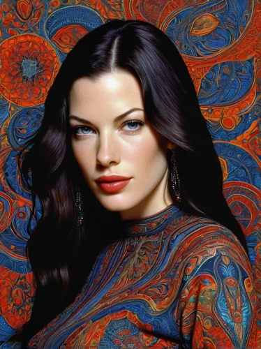 sigourney weave,bjork,jaya,saffron,gena rolands-hollywood,paisley digital background,tapestry,girl-in-pop-art,portrait background,oriental princess,paisley,popart,widow flower,persian,lira,dubrovnic,false saffron,ann margarett-hollywood,orange robes,artist color,Illustration,Abstract Fantasy,Abstract Fantasy 21