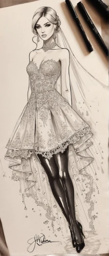 fashion sketch,fashion illustration,gothic dress,tulle,vintage drawing,cocktail dress,fashion design,wedding dress,overskirt,evening dress,ball gown,winter dress,bridal dress,wedding gown,fashion doll,dress doll,bridal clothing,vintage dress,white winter dress,doll dress,Illustration,Black and White,Black and White 34