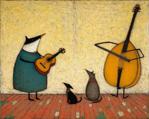 musicians,musical ensemble,folk art,musical rodent,vintage cats,cat family,musician,string instruments,songbirds,cats playing,cellist,plucked string instruments,serenade,quartet in c,singers,violinists,folk music,street musicians,carol colman,musical instruments,Art,Artistic Painting,Artistic Painting 49