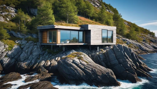 inverted cottage,house by the water,dunes house,cubic house,coastal protection,holiday home,floating huts,norway coast,summer house,cliff top,eco-construction,house of the sea,beach house,fisherman's hut,summer cottage,timber house,beach hut,eco hotel,luxury property,fisherman's house,Conceptual Art,Oil color,Oil Color 01