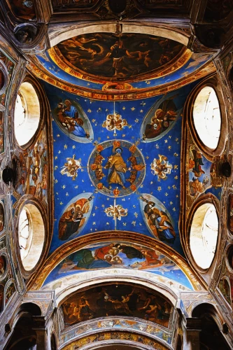 ceiling,baptistery,florence cathedral,dome roof,vaulted ceiling,chiesa di sant' ignazio di loyola,the ceiling,cathedral of modena,st mark's basilica,sistine chapel,monastery of santa maria delle grazie,basilica of saint peter,dome,frescoes,rila monastery,santa maria degli angeli,cupola,basilica di san pietro,baroque monastery church,saint peter's basilica,Illustration,American Style,American Style 07