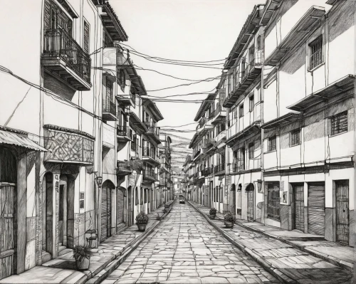narrow street,old havana,riad,old linden alley,zona colonial,old quarter,san paolo,malaga,ara macao,street view,hanging houses,bukchon,catrín,the street,souk,passage,kowloon city,medina,tenement,old architecture,Conceptual Art,Daily,Daily 19