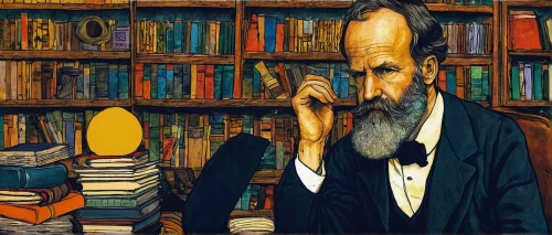 rabbi,persian poet,psychoanalysis,theoretician physician,leonardo devinci,reading magnifying glass,librarian,vintage illustration,old books,portrait background,paisley digital background,abraham,digital illustration,professor,background image,french digital background,sci fiction illustration,torah,man with a computer,scholar,Illustration,Paper based,Paper Based 16