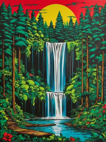 forest landscape,ilse falls,waterfall,brown waterfall,ash falls,waterfalls,oil painting on canvas,mckenzie river,forests,oil on canvas,robert duncanson,cascades,the forests,water falls,cartoon forest,forest background,water fall,shower curtain,riparian forest,buffalo plaid trees,Conceptual Art,Graffiti Art,Graffiti Art 01