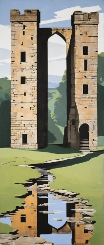 ladybower reservoir,stone arch,yorkshire,derbyshire,help great bath ruins,wensleydale,north yorkshire,ruined castle,yorkshire dales,northumberland,scottish folly,volterra,peak district,castle ruins,the ruins of the,ruins,devil's bridge,stone towers,water castle,travel poster,Art,Artistic Painting,Artistic Painting 44