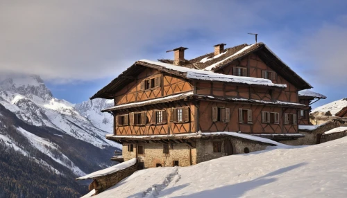mountain hut,house in mountains,chalet,alpine hut,house in the mountains,swiss house,half-timbered house,winter house,avalanche protection,arlberg,ortler winter,alpine style,alpine village,timber framed building,half-timbered houses,alphütte,mountain huts,snow house,half-timbered,alpine dachsbracke,Art,Classical Oil Painting,Classical Oil Painting 34