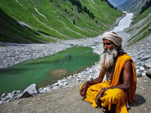 indian sadhu,indian monk,sadhus,sadhu,ganges,ganga,yak,nomadic people,himalayan,guru,shehnai,himalaya,himalayas,sikh,india,everest region,mountaineer,kundalini,mountain guide,river of life project,Art,Classical Oil Painting,Classical Oil Painting 24