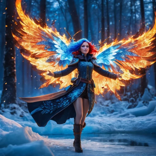 fire angel,fantasy picture,fantasy art,faerie,snow angel,faery,fantasy woman,the snow queen,dark angel,fallen angel,winged heart,archangel,angel wings,winter magic,winterblueher,christmas angel,ice queen,angel wing,business angel,fairy queen,Photography,General,Fantasy