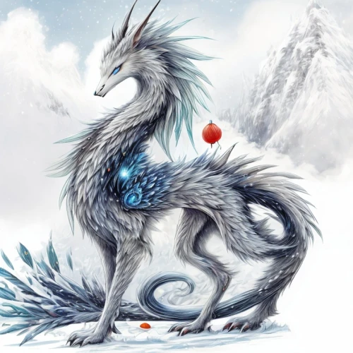 chinese dragon,nine-tailed,forest dragon,dragon li,the snow queen,dragon design,wyrm,dragon,painted dragon,gryphon,dragon of earth,temperowanie,eternal snow,white rose snow queen,kitsune,capricorn,tundra,constellation wolf,snow hare,winter animals,Game Scene Design,Game Scene Design,Chinese Martial Arts Fantasy
