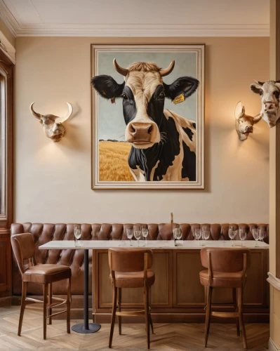 holstein-beef,watusi cow,horns cow,oxen,cowshed,parlour,bovine,domestic cattle,heifers,country hotel,longhorn,red holstein,two cows,galloway cattle,holstein cattle,modern decor,bar stools,happy cows,galloway beef,simmental cattle,Art,Classical Oil Painting,Classical Oil Painting 31