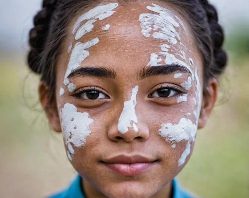 ethiopian girl,face paint,clay mask,peruvian women,portrait of a girl,indian girl,natural cosmetics,face powder,beauty face skin,aboriginal australian,face painting,mystical portrait of a girl,girl portrait,the festival of colors,skin texture,young girl,milkmaid,face portrait,aborigine,beauty mask,Illustration,Japanese style,Japanese Style 05