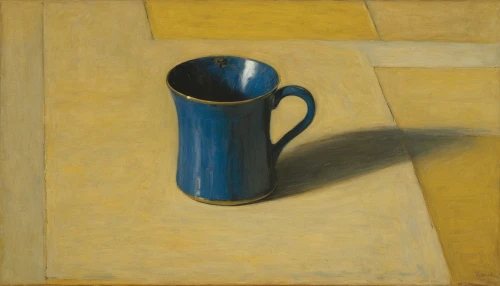 woman drinking coffee,blue coffee cups,café au lait,cup,mug,jug,enamel cup,coffee cup,a cup of coffee,cup of coffee,enamel,cup and saucer,holding cup,still-life,tea pot,still life,milk jug,a cup of tea,coffee pot,café,Conceptual Art,Oil color,Oil Color 15