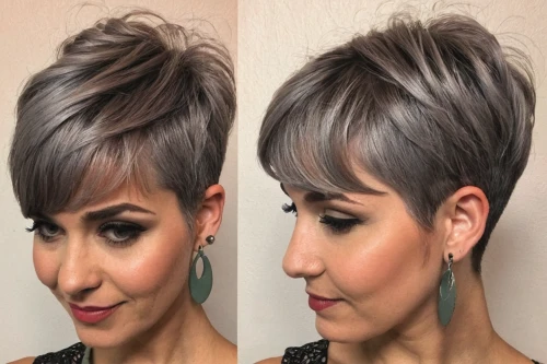 asymmetric cut,pixie-bob,pixie cut,artificial hair integrations,layered hair,colorpoint shorthair,silver fox,trend color,mohawk hairstyle,gray color,natural color,glacier gray,wing blue color,semi-profile,eurasian,mohawk,silvery blue,chinchilla,feathered hair,side face,Art,Artistic Painting,Artistic Painting 47