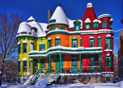victorian house,houses clipart,quebec,row houses,victorian,winter house,henry g marquand house,gingerbread house,montreal,the gingerbread house,christmas house,snow house,house painting,gingerbread houses,house painter,beautiful buildings,new england style house,townhouses,architectural style,house insurance,Illustration,Retro,Retro 02