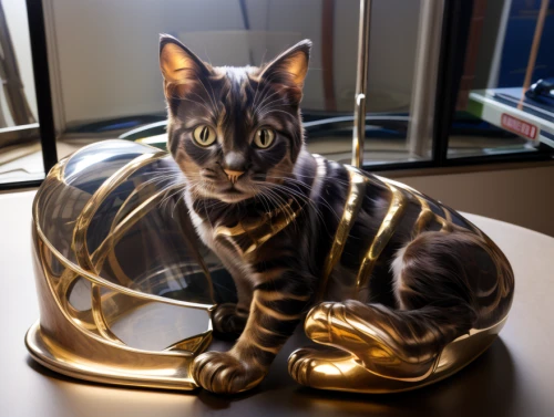 paperweight,slinky,milbert s tortoiseshell,toyger,cat furniture,gold new years decoration,cat-ketch,capricorn kitz,american shorthair,desk accessories,cat vector,bengal cat,ocicat,cat bed,3d bicoin,gold lacquer,king tut,catlike,bronze sculpture,silver tabby