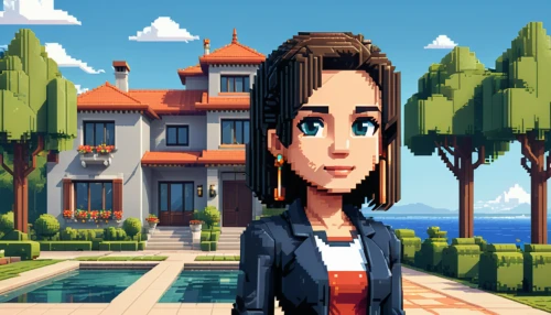 pixel art,action-adventure game,pixelgrafic,adventure game,facebook pixel,game illustration,game art,pixel,city ​​portrait,businesswoman,android game,retro styled,portofino,kosmea,resort town,custom portrait,business girl,business woman,cassia,pixel cells,Unique,Pixel,Pixel 01