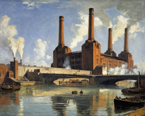 industrial landscape,factories,coal-fired power station,industry,industrial plant,heavy water factory,power plant,valley mills,factory chimney,brewery,power station,industries,coal fired power plant,industrial smoke,smoke stacks,1929,1926,powerplant,1925,industry 4,Art,Classical Oil Painting,Classical Oil Painting 35