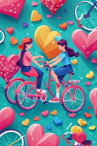 valentines day background,bicycle,bicycle ride,valentine background,cycling,floral bike,donut illustration,kids illustration,game illustration,bicycling,french digital background,colorful foil background,cyclist,background vector,bicycles,bikes,heart candies,valentine clip art,bike,heart candy,Unique,3D,Isometric