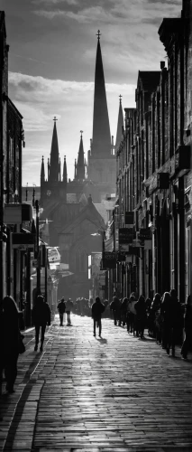 eastgate street chester,whitby,georgetown,york,whitby goth weekend,stirling town,edinburgh,gothic architecture,hogwarts,the cobbled streets,coventry,antwerp,toledo,oxford,townscape,goth whitby weekend,saint mark,st helens,aachen,delft,Illustration,Black and White,Black and White 33