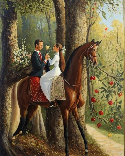 apple tree,girl picking apples,blossoming apple tree,cart of apples,apple trees,apple harvest,apple orchard,chestnut tree with red flowers,red flowering horse chestnut,young couple,apple pair,basket of apples,red-flowering horse chestnut,man and horses,apple blossoms,orchard,wedding couple,horseback,apple blossom,orchards,Common,Common,Cartoon