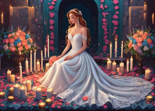 cinderella,rapunzel,bridal,bride,bridal veil,bridal dress,elsa,wedding dress,fantasy portrait,romantic portrait,girl in a long dress,dead bride,fairy tale character,queen cage,quinceañera,silver wedding,a princess,white rose snow queen,way of the roses,disney rose,Unique,3D,Isometric