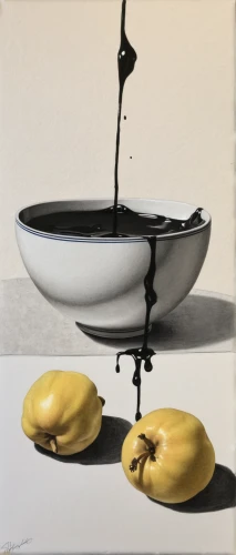 zabaione,still-life,bowl of fruit in rain,aioli,banana,nanas,fruit bowl,tea still life with melon,banana peel,ikebana,kitchen scale,still life,bananas,mango,fondue,oil in water,avacado,oil,pour,dali,Illustration,Black and White,Black and White 34