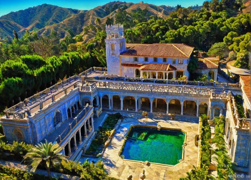 mansion,marble palace,hacienda,villa balbianello,alhambra,santa barbara,portofino,villa cortine palace,pool house,villa balbiano,water palace,luxury home,luxury property,villa,greek orthodox,monastery,villa d'este,bird's-eye view,stone palace,haiti,Art,Classical Oil Painting,Classical Oil Painting 30