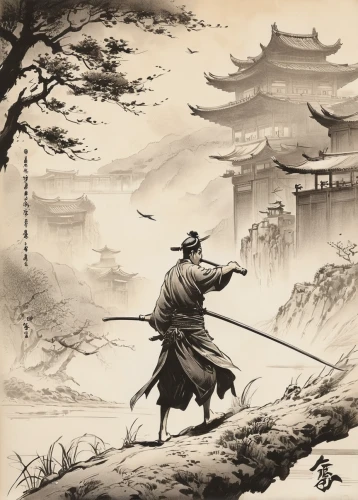 yi sun sin,cool woodblock images,chinese art,xing yi quan,samurai,samurai fighter,taijiquan,erhu,swordsman,shaolin kung fu,luo han guo,shuanghuan noble,samurai sword,daitō-ryū aiki-jūjutsu,cd cover,woodblock prints,haidong gumdo,oriental painting,cover,tai qi,Illustration,American Style,American Style 13