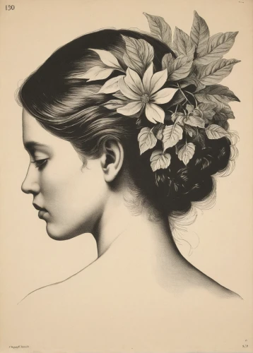 flora,girl in flowers,girl in a wreath,lilian gish - female,vintage botanical,mucha,vintage female portrait,art nouveau,ikebana,kahila garland-lily,marguerite,vintage drawing,1906,art deco woman,vintage art,romanescu,chrysanths,laurel wreath,lillian gish - female,ethel barrymore - female,Art,Classical Oil Painting,Classical Oil Painting 24