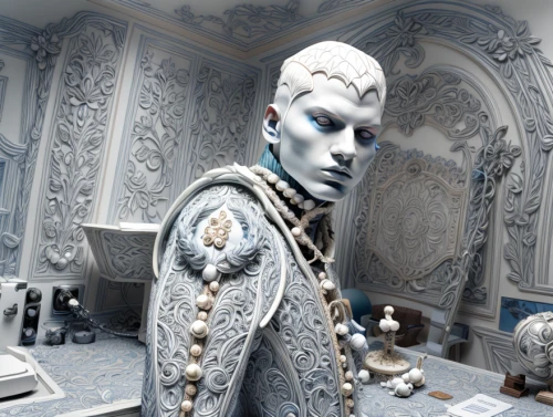 blue and white porcelain,luxury bathroom,the snow queen,blue room,beauty room,the throne,silvery blue,silver lacquer,porcelain,blue enchantress,washbasin,kiribath,3d fantasy,violet head elf,tilda,throne,wash hands,suit of the snow maiden,silversmith,apothecary