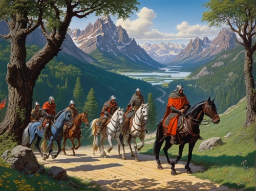 american frontier,guards of the canyon,western riding,pilgrims,man and horses,mountain scene,west canada,horse herder,caravan,horse riders,endurance riding,hunting scene,pilgrimage,cavalry,cross-country equestrianism,horseback,fantasy picture,cossacks,the spirit of the mountains,competitive trail riding,Illustration,Retro,Retro 14