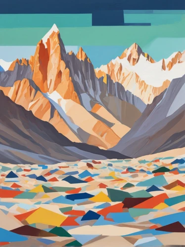 himalaya,mountains,the pamir mountains,himalayas,glacial landform,ladakh,pamir,andes,mountain range,everest region,karakoram,glacier,mountainous landforms,glaciers,mountainous landscape,braided river,himalayan,mountain ranges,glacial melt,moutains,Illustration,Vector,Vector 07